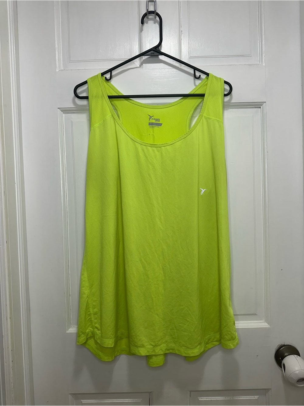 Old Navy Active Semi Fitted Mesh Racerback Tank Top Neon Green Size 2X Athletic